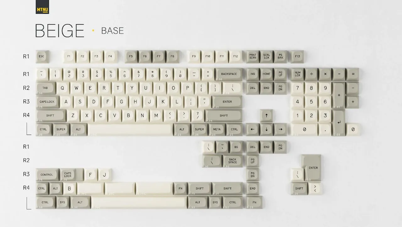 GMK MTNU Beige base kit render